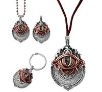 Handmade Tarot Vision Pendant, All-Seeing Eye Necklace Unisex, Mystic Divination Symbol Ornaments,Spiritual Guidance,Fate Insights,Smooth Rotation