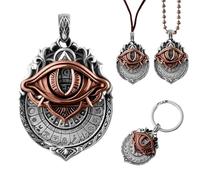Handmade Tarot Vision Pendant, All-Seeing Eye Necklace Unisex, Mystic Divination Symbol Ornaments,Spiritual Guidance,Fate Insights,Smooth Rotation