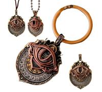 Handmade Tarot Vision Pendant, All-Seeing Eye Necklace Unisex, Mystic Divination Symbol Ornaments,Spiritual Guidance,Fate Insights,Smooth Rotation