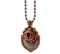 Handmade Tarot Vision Pendant: Connect to Cosmic Wisdom Anytime, All Seeing Eye Necklace Pendant, Tarot Card Symbol Pendants, Mystic Divination Rotation Jewelry (Gold+steel Chain)