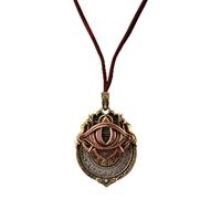 Handmade Tarot Vision Pendant: Connect to Cosmic Wisdom Anytime, All Seeing Eye Necklace Pendant, Tarot Card Symbol Pendants, Mystic Divination Rotation Jewelry (Gold+rope)