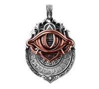 Handmade Tarot Vision Pendant: Connect to Cosmic Wisdom Anytime, All Seeing Eye Necklace Pendant, Tarot Card Symbol Pendants, Mystic Divination Rotation Jewelry (Silver)