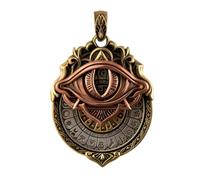 Handmade Tarot Vision Pendant: Connect to Cosmic Wisdom Anytime, All Seeing Eye Necklace Pendant, Tarot Card Symbol Pendants, Mystic Divination Rotation Jewelry (Gold)