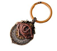 Handmade Tarot Vision Pendant: Connect to Cosmic Wisdom Anytime, All Seeing Eye Necklace Pendant, Tarot Card Symbol Pendants, Mystic Divination Rotation Jewelry (Gold+keychain)