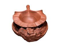 Handmade Tea Leak Rack, Purple Chinese Yixing Toad Tea Maker, Zisha Kung fu Tea Pet Ceramic Purple Tea Strainer, Tea Set Accessories (Red Dargon)