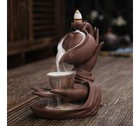 Handmade Teapot Backflow Incense Burner,Ceramic Incense Waterfall Burner With 20 Backflow Cones for Home Office Decor,Yoga Meditation