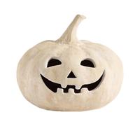 Handmade Terracotta Pumpkin Jack-O Lantern Halloween & Fall Decor for Indoor & Outdoor, Farmhouse Table Centerpiece, Porch, Front Door, Mantel, Room Decorations - Autumn Festival Home Decor