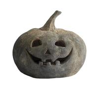 Handmade Terracotta Pumpkin Jack-O Lantern Halloween & Fall Decor for Indoor & Outdoor, Farmhouse Table Centerpiece, Porch, Front Door, Mantel, Room Decorations - Autumn Festival Home Decor