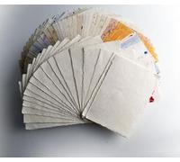 Handmade Thin Mulberry Paper Sheets Mixed Color and Natural Textured Fiber, for Scrapbooking, Crafts, Origami, Decoupage, Mixed Media & Wedding (50 Sheets A5+20 Deckled Edge A5)