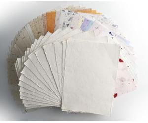 Handmade Thin Mulberry Paper Sheets Mixed Color and Natural Textured Fiber, for Scrapbooking, Crafts, Origami, Decoupage, Mixed Media & Wedding (50 Sheets A4+20 Deckled Edge A4)