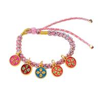 Handmade Tibetan Colorful Five Way God Of Wealth Bangle Adjustable Pulling Rope Wristchain For Women And Girls Colorful Five Route Wealth