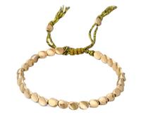 Handmade Tibetan Copper Beads Bracelet for Men and Women, Buddhist Good Luck Bracelet,Bangles Jewelry Nice Handmade Cotton Thread Braided Lucky Knots Rope Excellent Creative (Green)