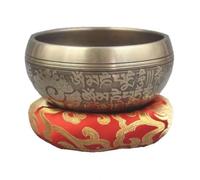 Handmade Tibetan Singing Bowl Brass, Meditation Sound Zen Bowl for Healing Prayer Relaxation(14cm)