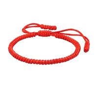 Handmade Tibetan String Bracelet Adjustable Woven Rope Knot Bracelets For Mens Womens Long Sparkly Earrings (Red, One Size)