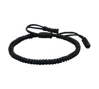 Handmade Tibetan String Bracelet Adjustable Woven Rope Knot Bracelets For Mens Womens Long Sparkly Earrings (Black, One Size)