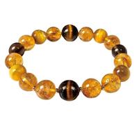 Handmade Tigers Eye Beaded Bracelet - Natural Healing Crystal Stretch Bracelet for Men & Women - Stylish Jewelry Gifts for Mindfulness and Abundance(14.5mm)