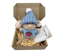 Handmade Tiny Bunny Hug Plush, Emotional Support Pocket Rabbit, Cute Easter Decor Stuffed Figurine in Gift Box with Positive Inspirational Card for Family Friends