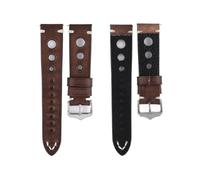 Handmade Top Layer Leather Watch Strap 20 22 24mm 3 Hole Flat Unisex Colorful Replacement