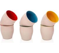 Handmade Traditional Kulhar Kulhad Chai Tea Coffee Mug Cup Cantaritos Set of 6 Glazed Earthenware Glossy Finish Clay Terracotta Artisanal Studio Pottery Mud Brown Food Safe Natural Rustic Eco-Friendly