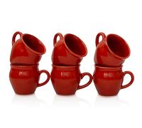 Handmade Traditional Kulhar Kulhad Chai Tea Coffee Mug Cup Cantaritos Set of 6 Glazed Earthenware Glossy Finish Clay Terracotta Artisanal Studio Pottery Mud Brown Food Safe Natural Rustic Eco-Friendly
