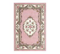 Handmade Traditional Wool Easy To Clean Stain-Resistant Rug The Rug Shop UK Pink 150cm x 240cm