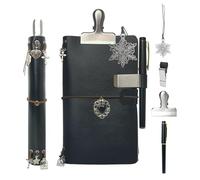 Handmade Travel Notebook Passport Holder - Vegan Leather Refillable Traveler’s Journal with Passport Pocket, Card Slots, Lined Inserts, Pen, Metal Clip & Velvet Bag | A6 Pocket Travel Diary & Planner