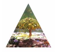 Handmade Tree of Life Orgonite Pyramid Charoite with Peridot Stone Positive Reiki Chakra Energy Generator Protection Crystal Healing Orgone Collection
