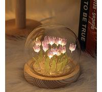 Handmade Tulip Night Light, DIY Tulip Night Light Material Pack Make Your Own Night Light Kit for Kids Simulation Flower Light Arts and Crafts Lamp Project for Girls Gifts