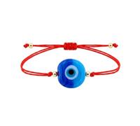 Handmade Turkish Evil Eye Bracelet - Genuine 15mm Glass Nazar Bead Red String Protection Bracelet, Adjustable Lucky Amulet Spiritual Jewelry for Women Men Gift, One Size, Glass, no gemstone