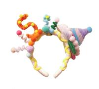 Handmade Twist Birthday Headbands Adjustable Headwear Festive Baby Headpiece for Women's Hair Styling