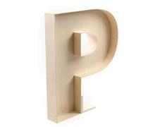 Handmade Unfinished Wooden fillable Letter P, Letter Shaped fillable Box A-Z