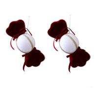 Handmade Velvet Christmas Ornaments 17cm Soft Plush Red Green Decor | Lightweight at 44g easy to hang festive colors for traditional and modern tree displays size 17x10cm