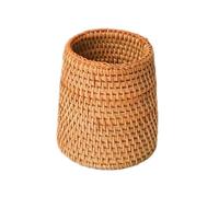 Handmade Vine Pen Container - Rattan Pen Holder, Wicker Pen Holder, Desk Organizer Home Office Desktop, Table Décor Office Cups Organizer for Desk, Stationery, Flower Vase, Brown