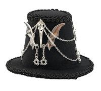 Handmade Vintage Skull Hat Features Skeleton Ravens Wing And Intricate Gear For Men And Women Role Play Costume Accessory Hat