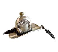 Handmade Vintage Spoon Cowboy Hat Pendant, Western Style Silver-Tone Charm, Rustic Unique Necklace Accessory, Western Jewelry for Men & Women (Gracious)