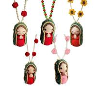 Handmade Virgin Mary Crochet Car Charm Rearview Mirror Hanging Ornament