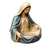 Handmade Virgin Mary Decorative Bowl, with Sacred Elegance, 15 * 13 * 13cm, Virgin Mary Catchall Bowl, Elegant Entryway Storage Tray, Resin Build, for Home Office Desk Car Entry Table Gift Giving
