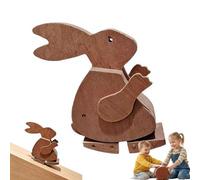 Handmade Walking Wooden Animals,Mechanical Ramp Walker Toys,Wooden Walkings Pull Rabbit Toy,Pull Along Walking Toys,Animals Balance Sculpture Ornaments for Desk Decor,Educational Fun Science Gift