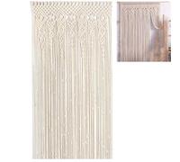 Handmade Wall Hanging for Living Room & Bedroom - Boho Tapestry Room Divider, Blackout Curtain for Doors, Natural Cotton & Linen, Woven Fly Curtain, Bohemian Home Décor. (100x200cm)