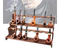 Handmade Walnut Wooden Pipe Stand - Holds 16 Smoking Pipes, Perfect Organizer for Pipe Enthusiasts' Collections