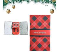 Handmade Waterfall Card Booklet,Pull-Out Design DIY Personalized Wow Card Holder,Christmas Money Holders Envelope Booklet,Trend Wow Note Holder for Friends and Family(Red,5)