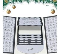 Handmade Waterfall Card Booklet,Pull-Out Design DIY Personalized Wow Card Holder,Christmas Money Holders Envelope Booklet,Trend Wow Note Holder for Friends and Family(Silver,3)