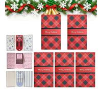 Handmade Waterfall Christmas Card Booklet Gift, Holiday Money Envelope Multiple Gift Card Surprise Flip Holder Book for Cash Gifts Unique Xmas DIY Merry Christmas Message for Friends Family(Red*5)
