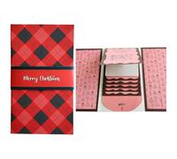 Handmade Waterfall Christmas Card Gift Booklet, 2026 New Birthday Gift Card Holder Book, Pull-out Design Merry Xmas Gift Card Book, DIY Personalized Wow Card Holder for Family & Friend (Pink Pattern)