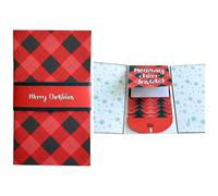 Handmade Waterfall Christmas Gifts Card Booklet,Money Holder Envelope Booklet for Cash,Christma Gift Cards Books Holder with 4 Slots,DIY Personalized Xmas Gifts for Family (green, 1pc)