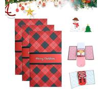 Handmade Waterfall Xmas Gift Card Booklet, Christmas Envelope Booklet for Cash, Christmas DIY Surprise Money Card Sleeve Book Holder, Xmas Holiday Party Supplies Gifts for Family Friends 2026