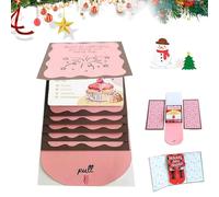 Handmade Waterfall Xmas Gift Card Booklet, Christmas Envelope Booklet for Cash, Christmas DIY Surprise Money Card Sleeve Book Holder, Xmas Holiday Party Supplies Gifts for Family Friends 2026