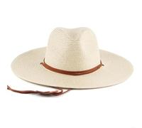 Handmade Weaving Straw Hat for Adult Unisex Beach Holiday Camping Getaways Sun with Adjustable Chin Rope for Travel