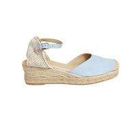 Handmade Wedge Espadrilles Women's 5 cm Wedge Heel - Made in Spain - Natural Jute Sandals with Ergonomic Footbed - Breathable & Sustainable for Summer, Wedding & Office, aquamarine, 5 UK