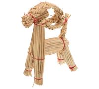 Handmade Wheat Straw Goat Ornament Christmas Tree Hanging Decor | Nordic Rustic Style, Lightweight Natural Texture, for Real Trees, Garlands, Holiday Tables and Gift Wrapping Boxes